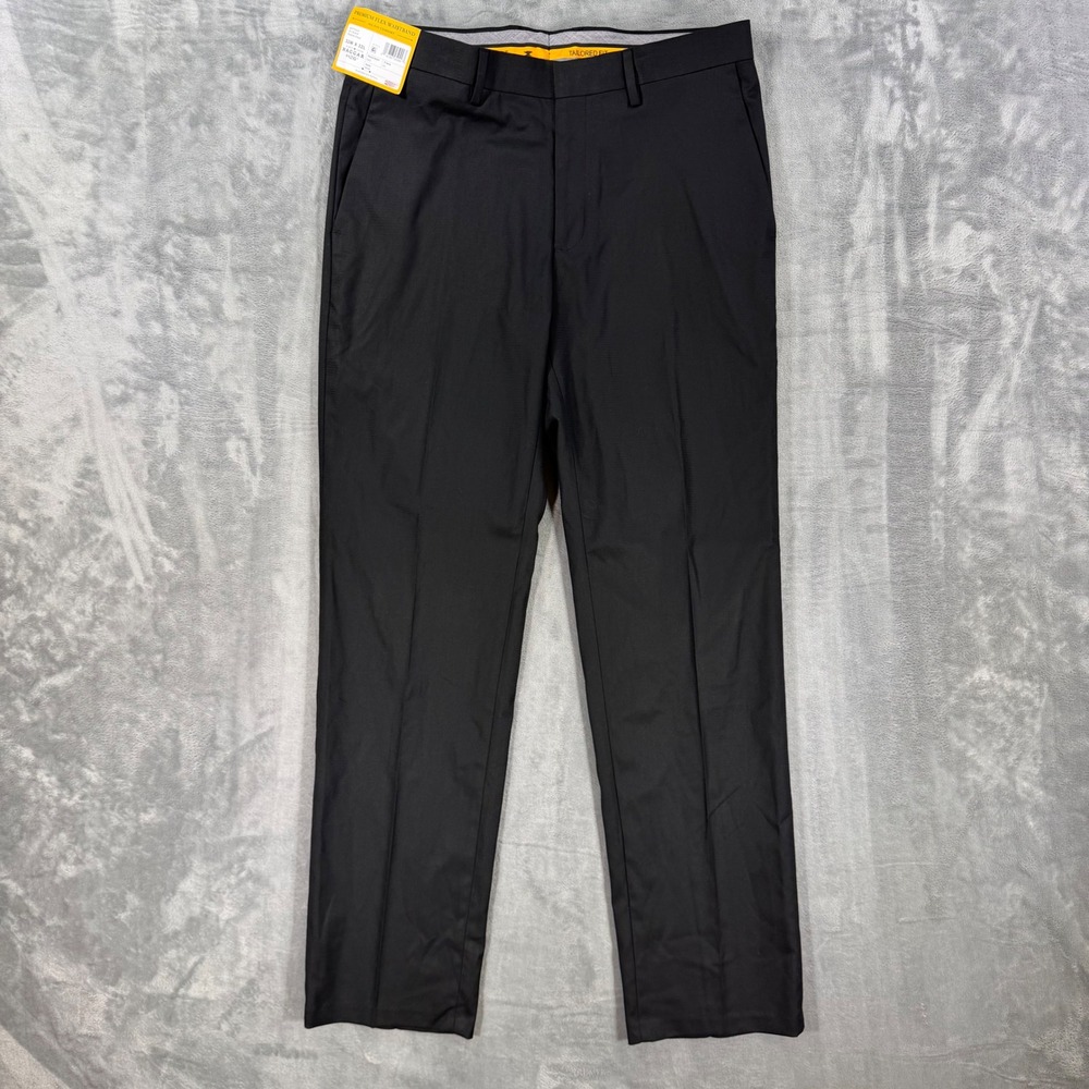New Haggar H26 Premium Stretch Suit Pants Mens Size 32x32 Black Shadow Check